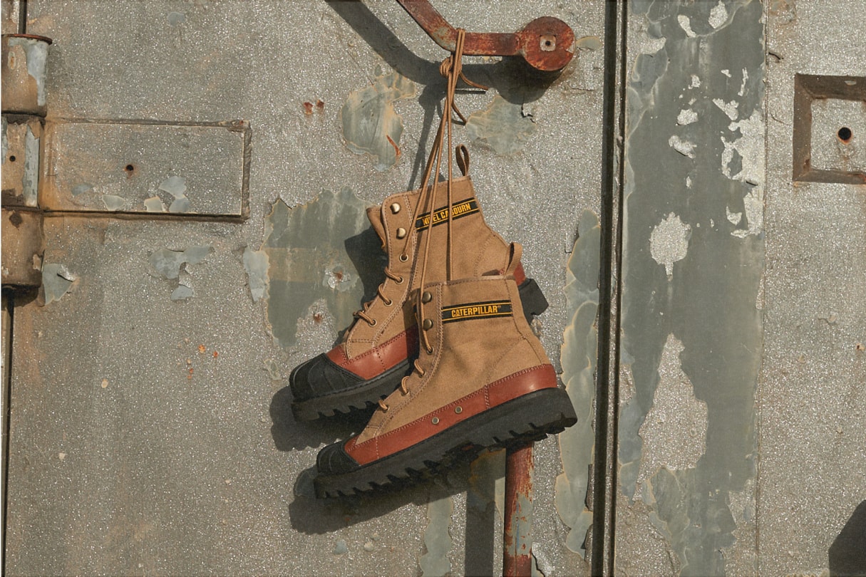 CAT Footwear x Nigel Cabourn Utah Omaha Boots Collab green black military army navy workwear footwear utilitarian camo vintage