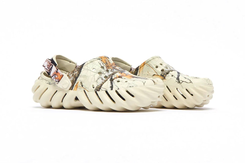 Realtree Edge camo wood leaves Crocs Echo Clog Release sound wave info Date price