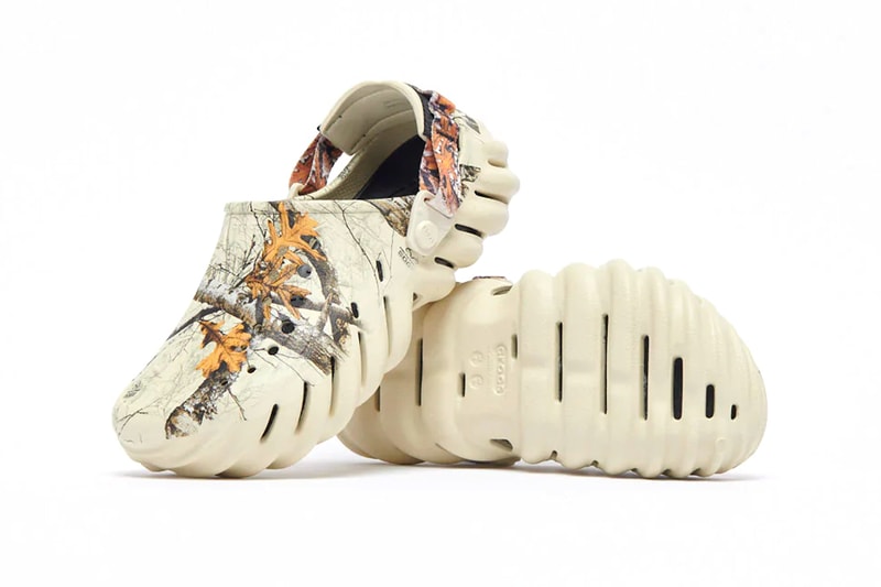 Realtree Edge camo wood leaves Crocs Echo Clog Release sound wave info Date price