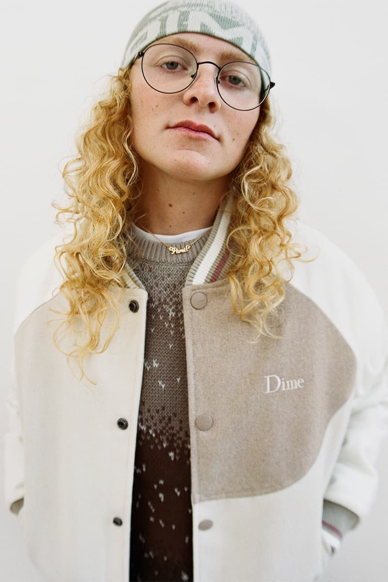 Cozy and Comfortable Inform Dime's Holiday '22 Collection lookbook skate brand shirts sweaters wavy winter jackets fleece montreal hbx candle wallet cardholder
