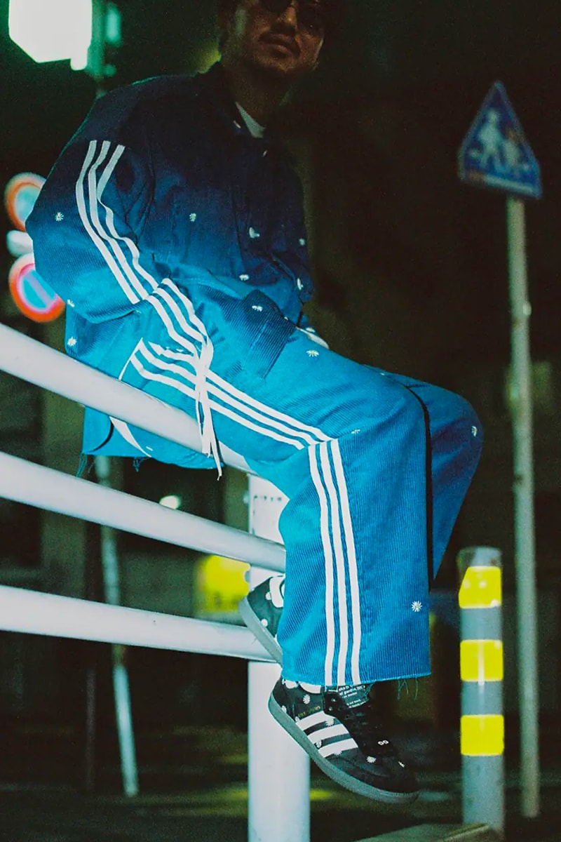 adidas originals samba atmos face collaboration sneakers black white flowers daisy release info date price