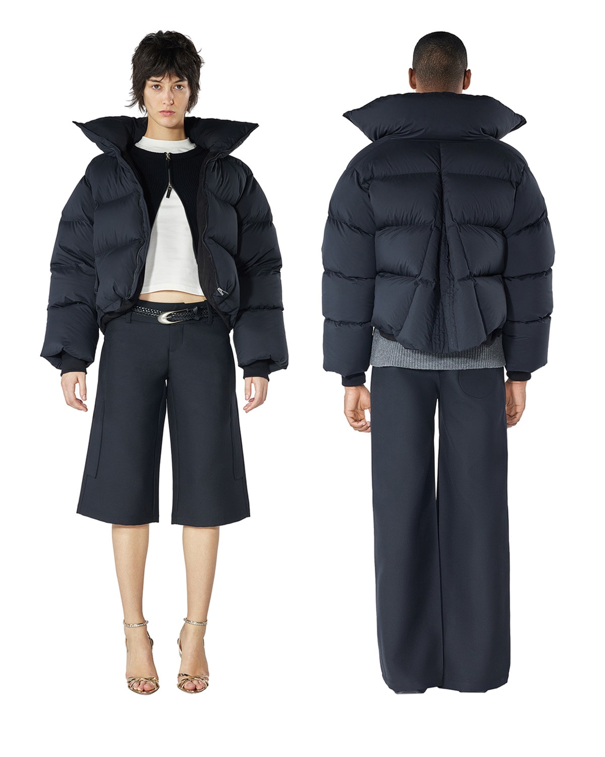 fax copy express* shell clog fw 2022 collection eva rubber futuristic cocoon knit sweater cardigan dirty wash denim relaxed-cut trouser wardrobe essentials