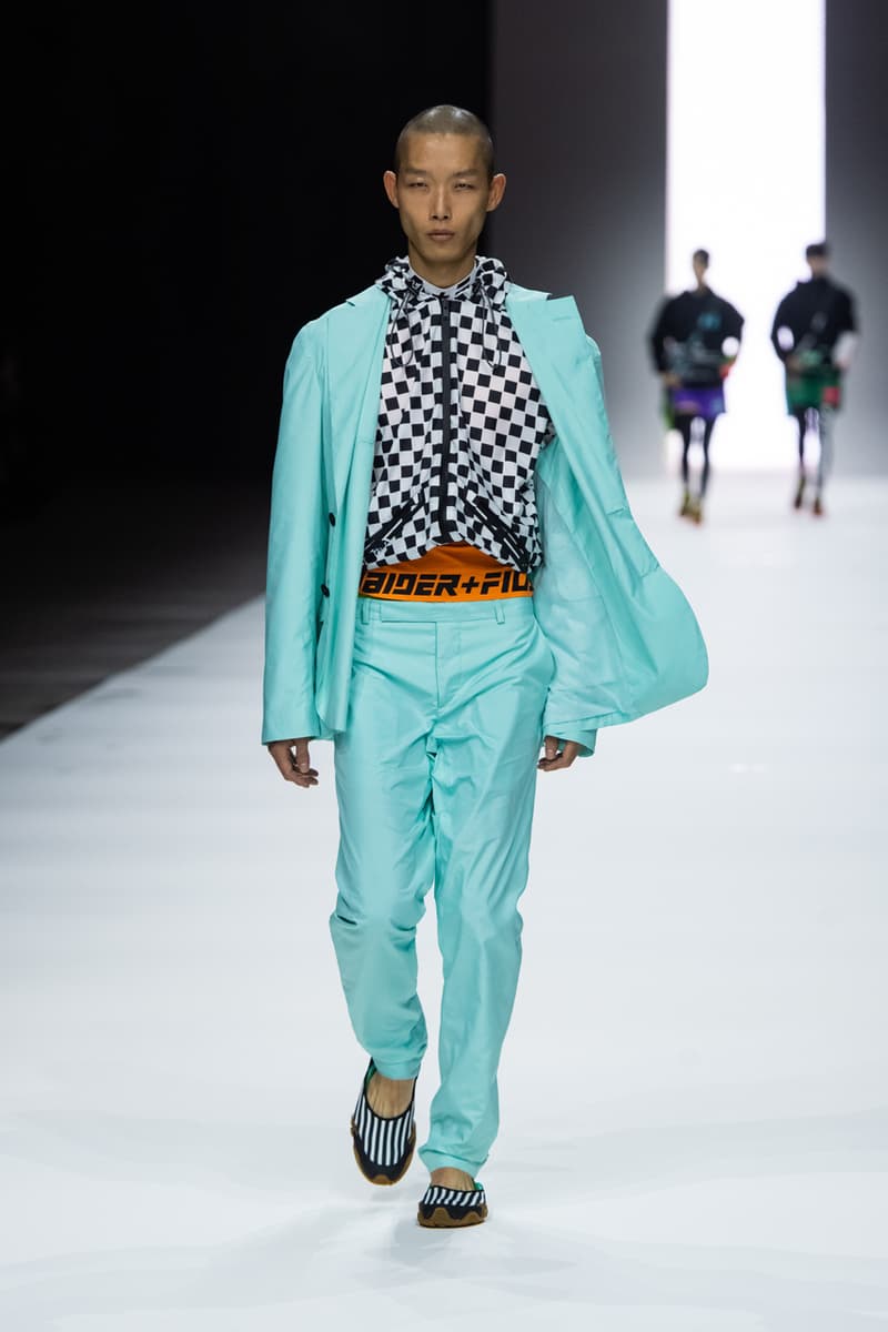 Haider Ackermann FILA 2022 Runway Show Manchester Spring Summer Fashion Luxury Style Clothes Green Pink Black Blue