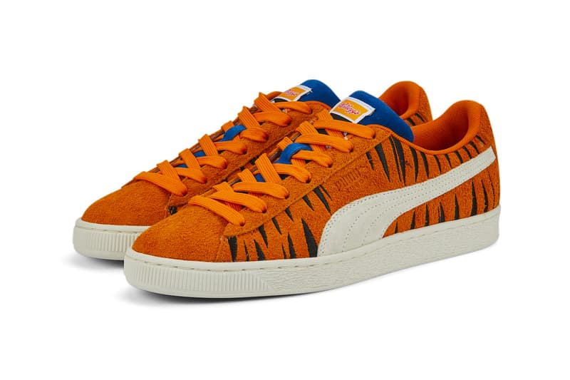 PUMA Suede ROMA frosted flakes Tony the tiger stripes orange blue Kelloggs black 388060 01 388018 01 release info date price