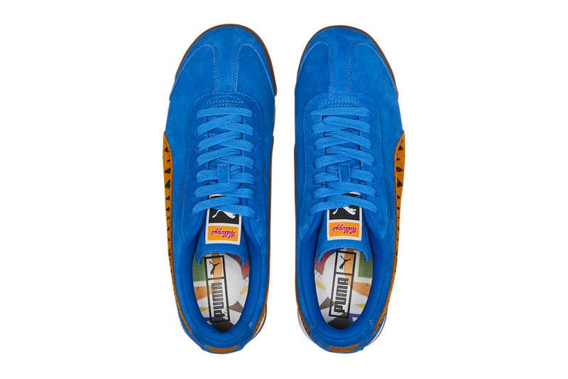 PUMA Suede ROMA frosted flakes Tony the tiger stripes orange blue Kelloggs black 388060 01 388018 01 release info date price