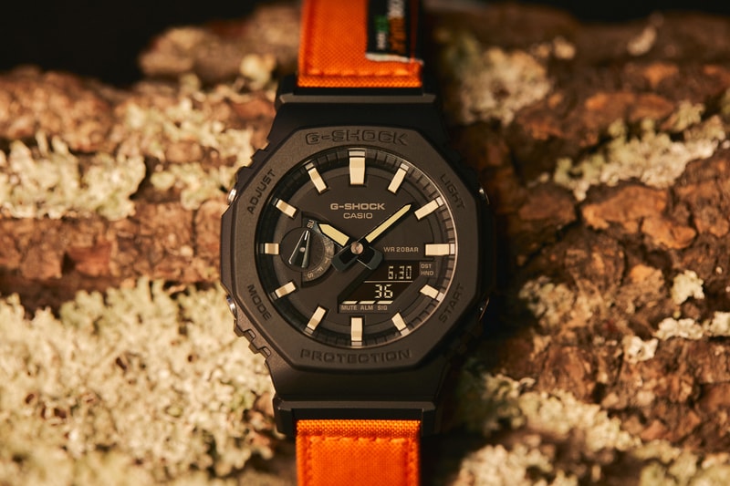 G-SHOCK GAE-2100WE-3A Limited Box Set Carbon Core Guard Interchangeable Camouflage Bezel Resin Orange Codura Cloth Band Outdoors Explorer Utilitarian
