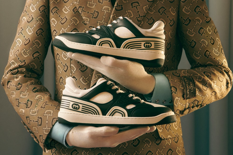 Gucci Drops the Gavel on Monochrome Sneakers in New Wave Art Editorial