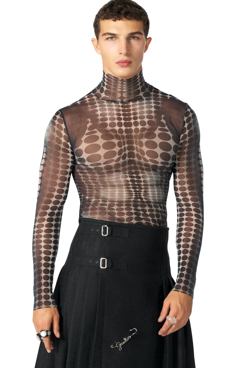 Jean Paul Gaultier Cyber Collection 90s Y2K Menswear Trends Skin Tight Retro Androgynous Unisex Designs  