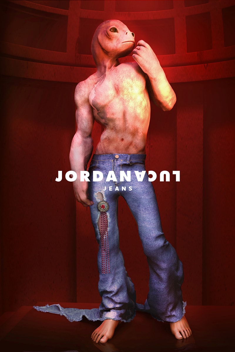 JORDANLUCA Fall Winter 2022 Jeans Campaign FW22 David Pieta Winged Victory Michelangelo Statue 3D Artwork Denim UK 
