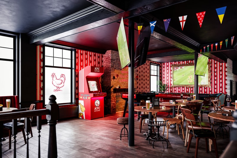KFC The Colonel's Arms First Ever Pub Beer Food Chicken Gravy Finger Lickin Beverage World Cup Football London Hammersmith 