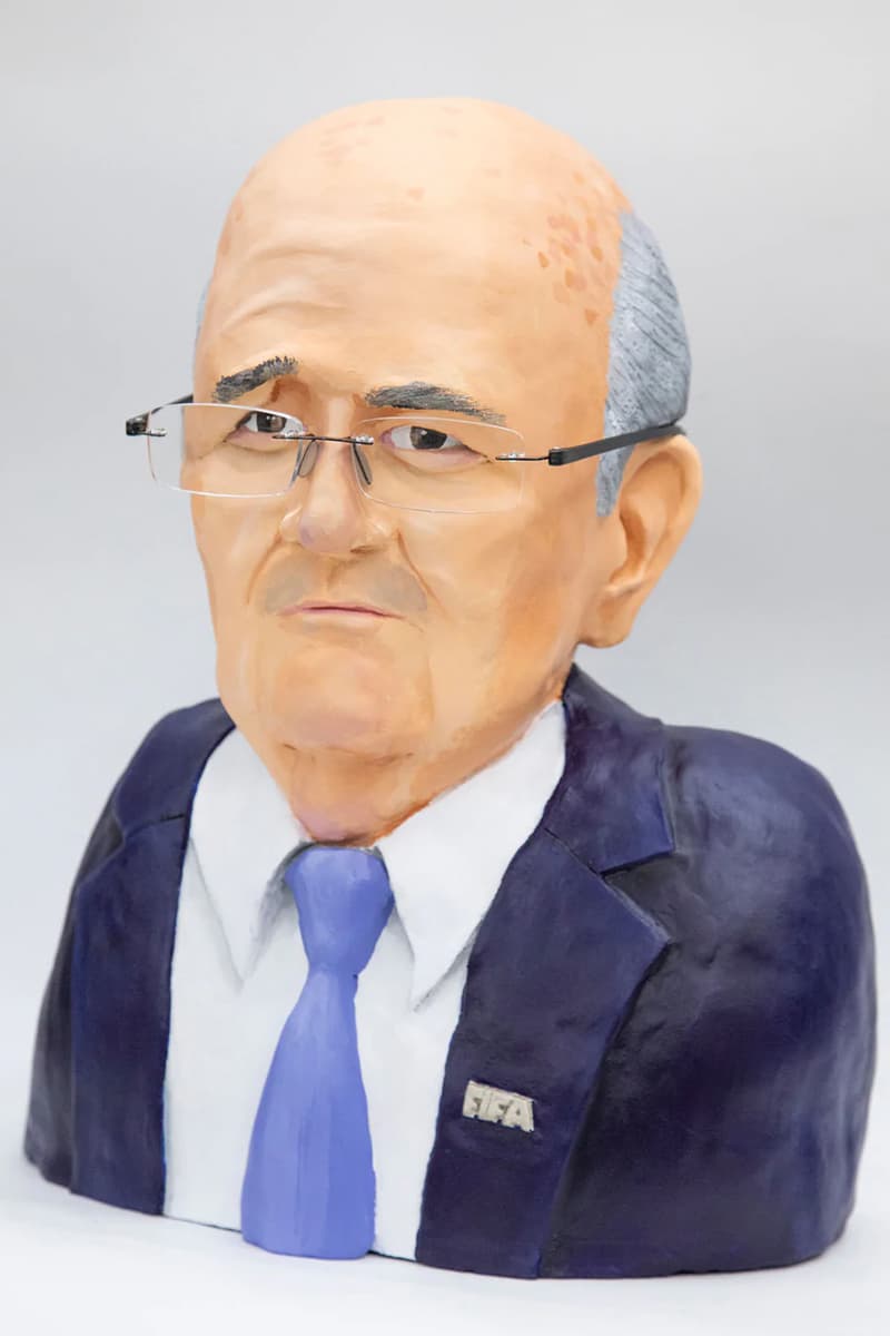 sepp blatter fifa piggy bank sculpture blatta o plomo world cup 2022 qatar corruption charity release date info phots price store list buying guide