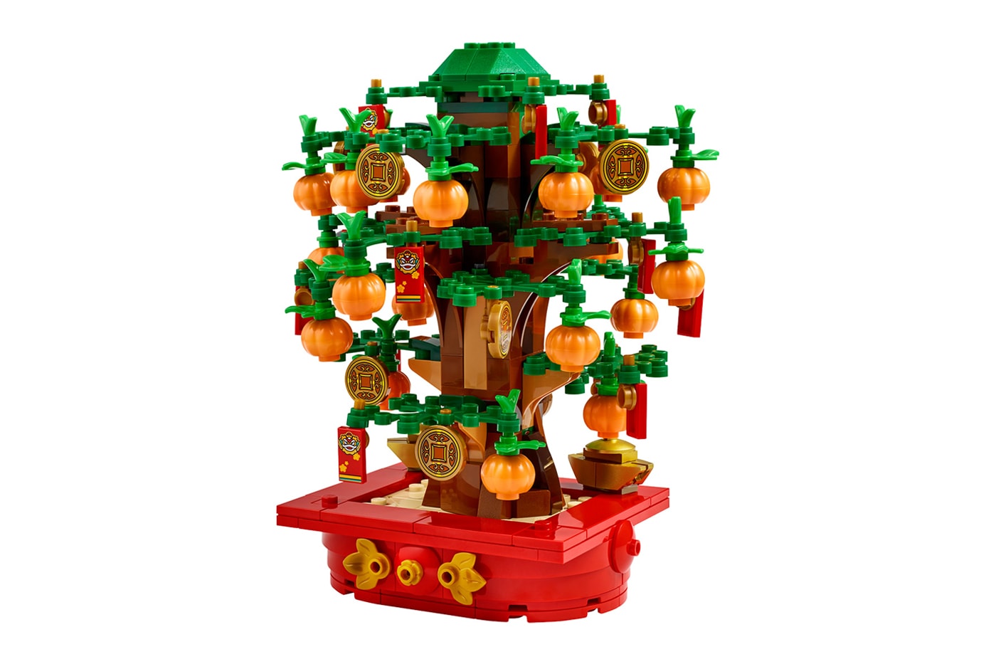 LEGO Money Tree model tangerine gold coin plant red pot lunar new year 40648 release info date price