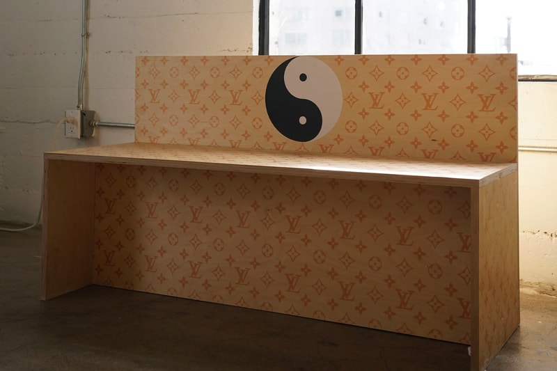 Louis Vuitton Yin & Yang" Monogram Wooden Bench ss22 spring summer 2022 homewear homegoods