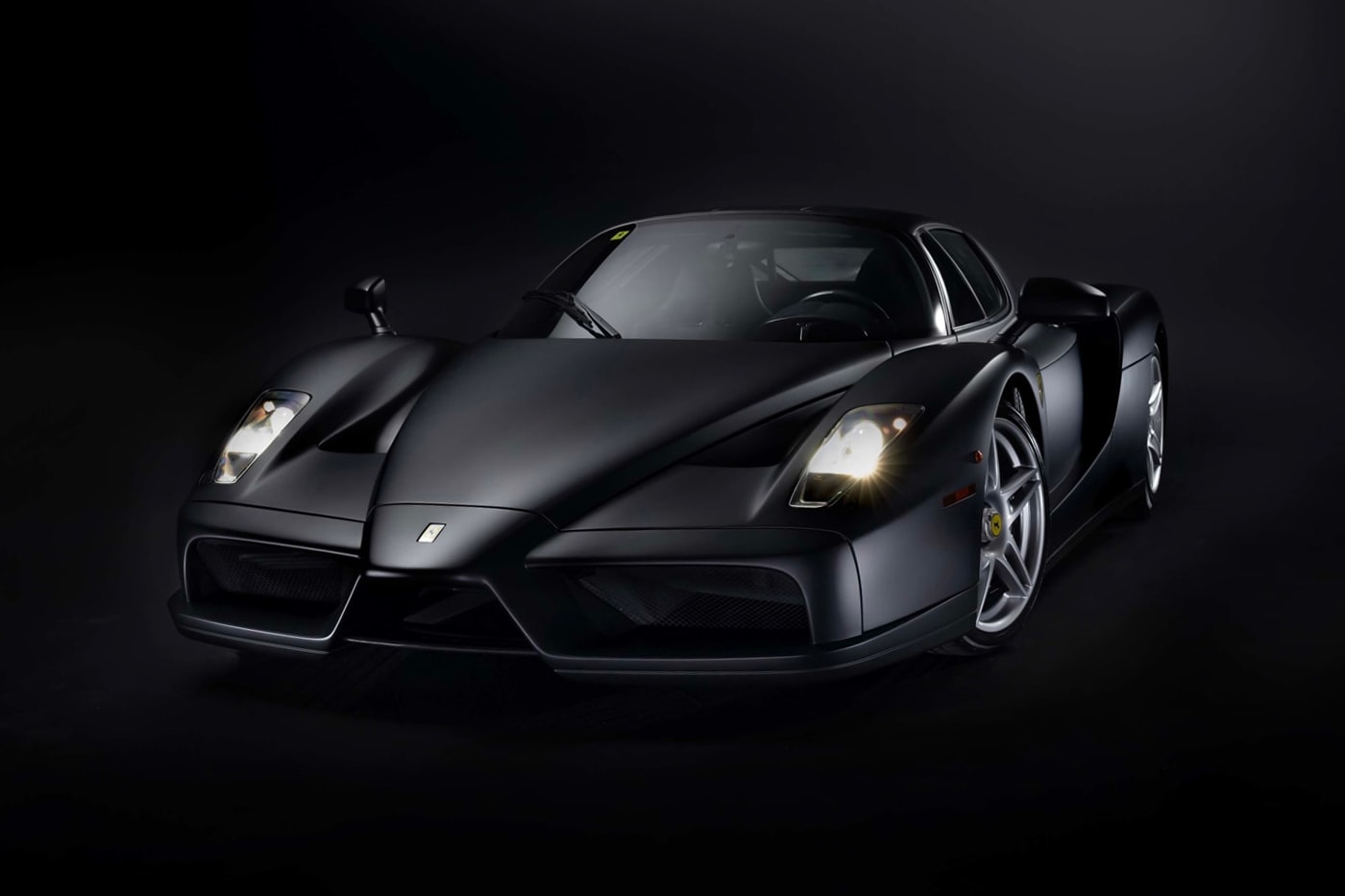 RM Sothebys Ferrari Enzo matte black triple brunei royalty maranello only nero opaco 3500 miles odometer info v 12 136069 info news