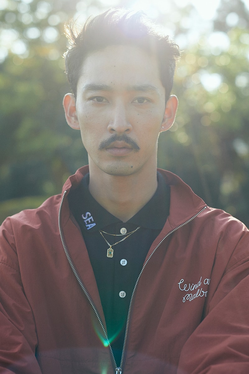 malbon golf wind and sea collaboration collection lookbook polo shirt jacket hat black blue green red
