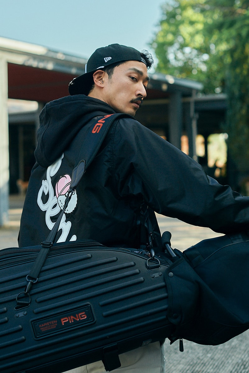 malbon golf wind and sea collaboration collection lookbook polo shirt jacket hat black blue green red