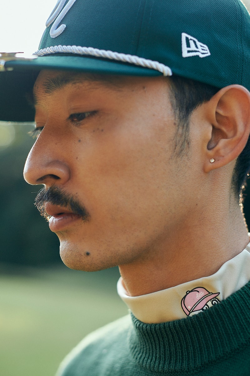 malbon golf wind and sea collaboration collection lookbook polo shirt jacket hat black blue green red