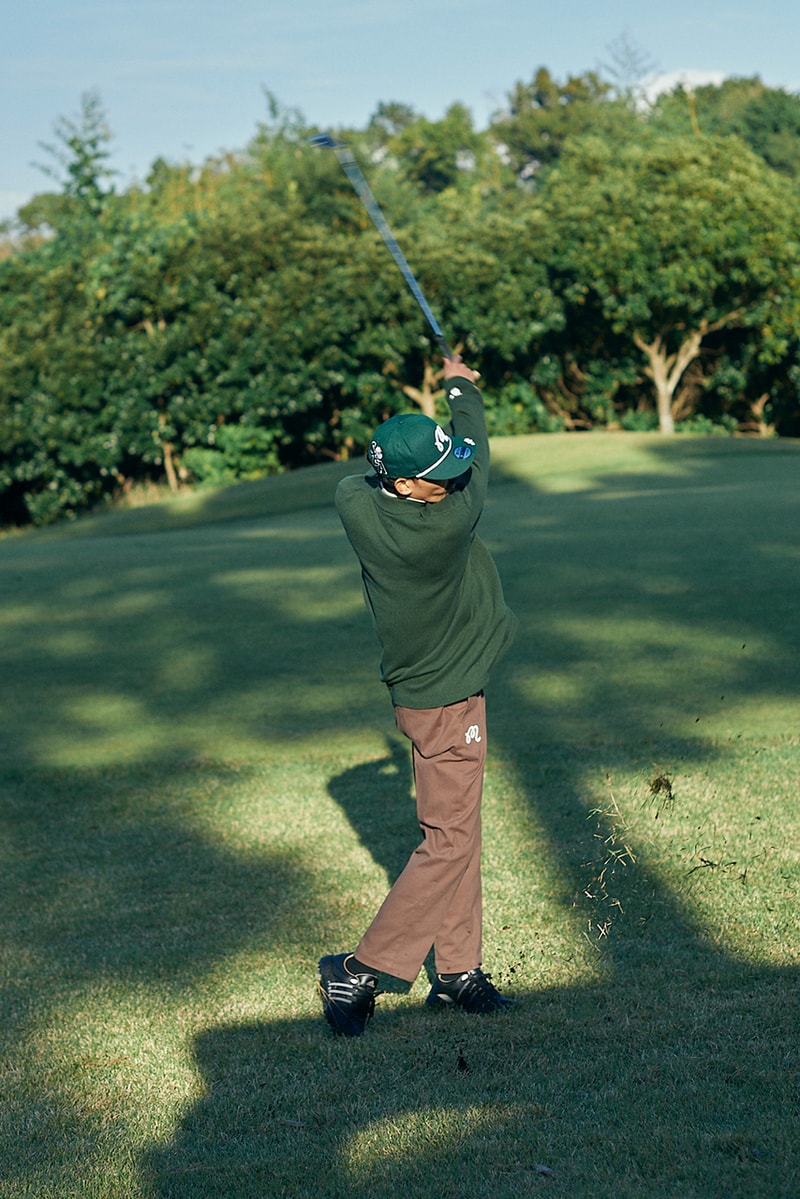 malbon golf wind and sea collaboration collection lookbook polo shirt jacket hat black blue green red