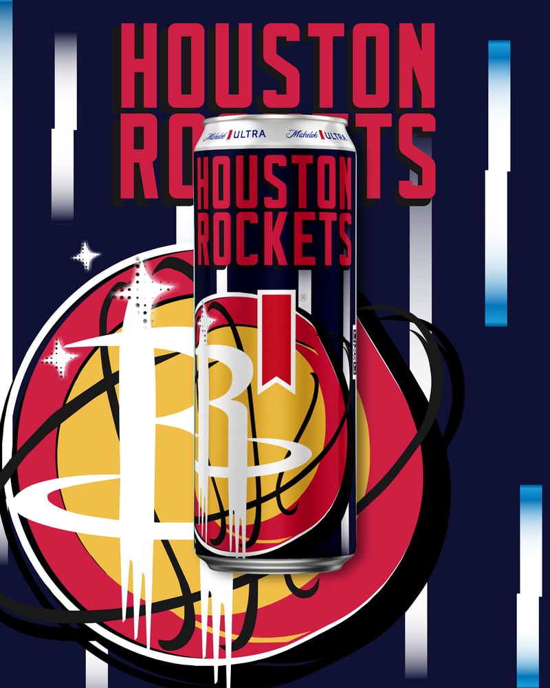 Michelob ULTRA Art Basel Festival NBA Team Cans Digital Art Reveal Announcement Pop-Up Courtside Countdown Challenge Maps Backlot Miami Florida 21 Savage Gary Payton Chris Brickley Alonzo Mourning