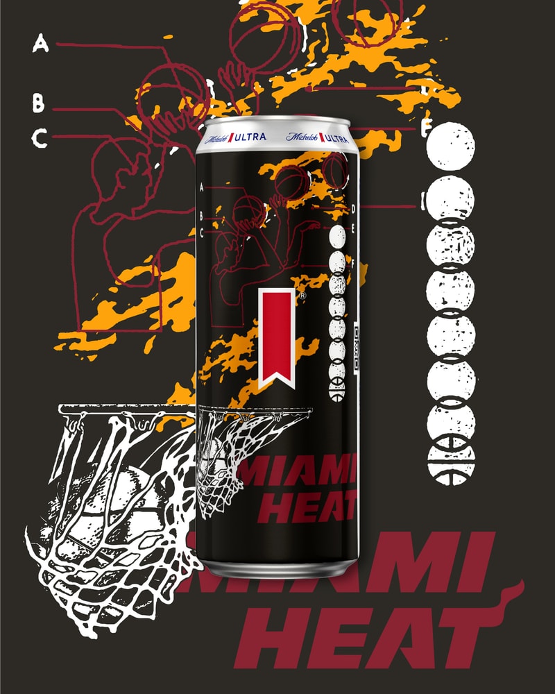 Michelob ULTRA Art Basel Festival NBA Team Cans Digital Art Reveal Announcement Pop-Up Courtside Countdown Challenge Maps Backlot Miami Florida 21 Savage Gary Payton Chris Brickley Alonzo Mourning