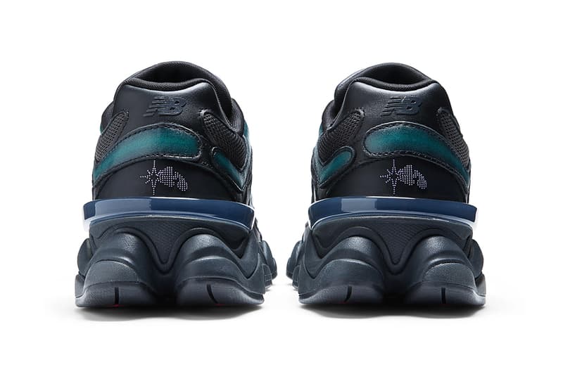 U9060ML Official Look at Mowalola x New Balance 90/60 black teal purple sneakers abzorb midsole shoes footwear paris fashion week pfw uk spring summer 2023 ss23 collaboration