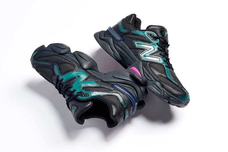 U9060ML Official Look at Mowalola x New Balance 90/60 black teal purple sneakers abzorb midsole shoes footwear paris fashion week pfw uk spring summer 2023 ss23 collaboration