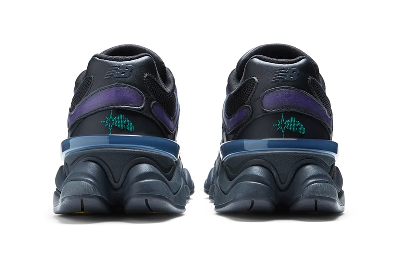 U9060ML Official Look at Mowalola x New Balance 90/60 black teal purple sneakers abzorb midsole shoes footwear paris fashion week pfw uk spring summer 2023 ss23 collaboration