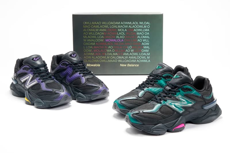 U9060ML Official Look at Mowalola x New Balance 90/60 black teal purple sneakers abzorb midsole shoes footwear paris fashion week pfw uk spring summer 2023 ss23 collaboration