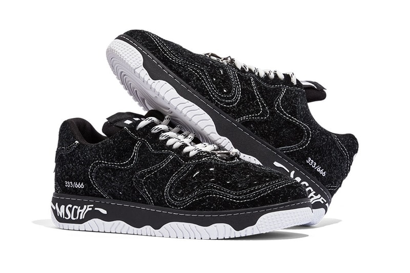 MSCHF Super Normal 2 5 o clock shadow november 3 perrotin edition solo gallery no more tears Im lovin it 666 pairs black hairy upper artust oriif perrotin release info date price