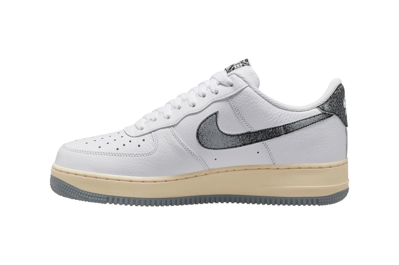 Nike Air Force 1 Low Blazer Mid white smoke grey gold Classics Pack parental advisory insoles cassette tape gold microphone hangtag records mixtapes release date info price