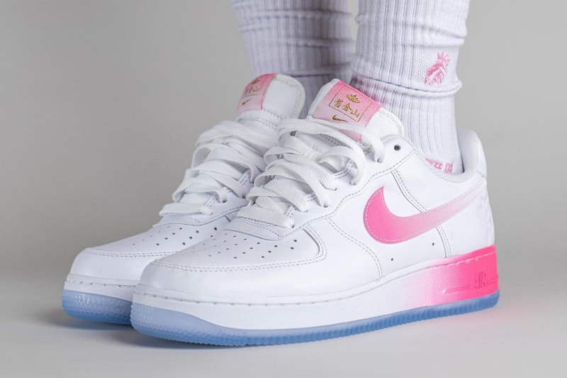 Rose Gold Swooshes On The Nike Air Force 1 High •