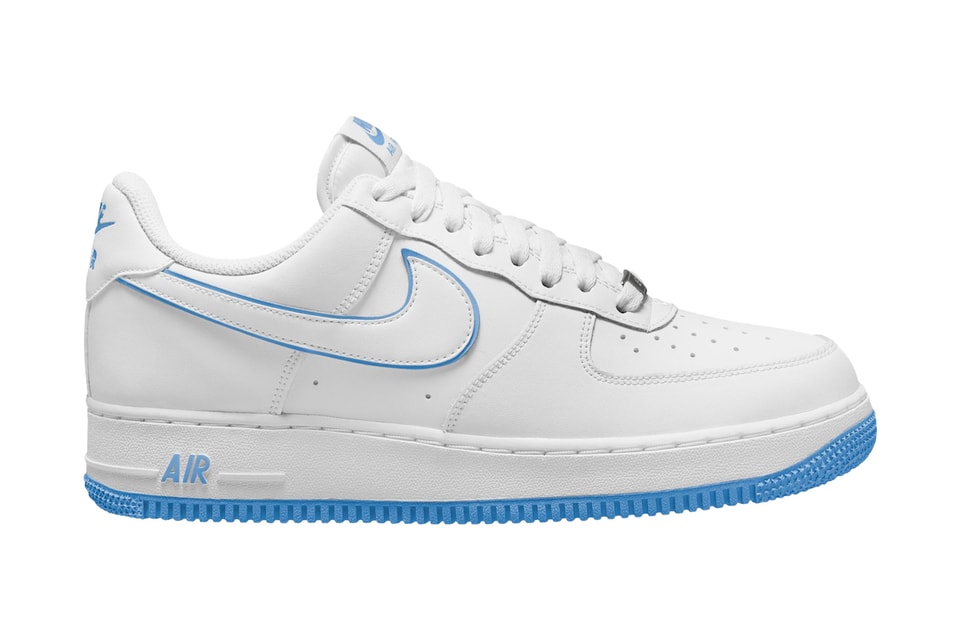 White and blue low top air force ones Clearance