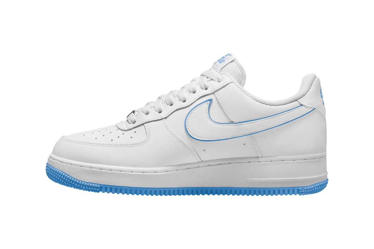 Nike Air Force 1 Low Arrives in a White and University Blue Colorway DV0788-101 release info spring 2023 low top crisp af1 swoosh