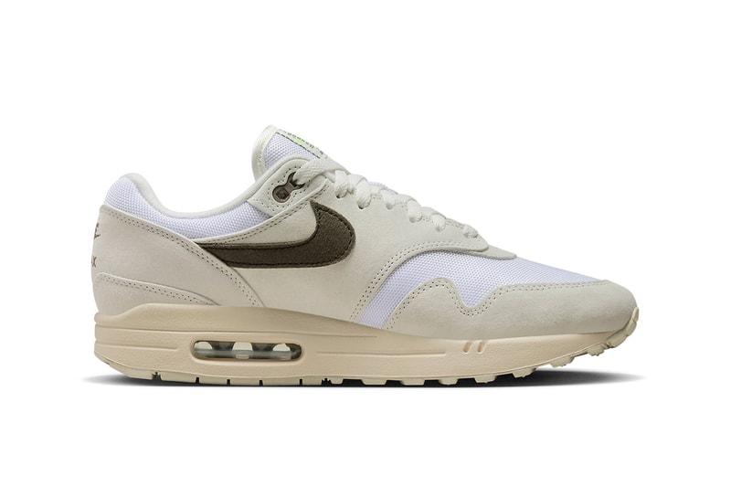 Nike Air Max 1 Ironstone Tinker Hatfield white mesh suede brown neon green release info date price november 24 DZ4494 100 160 USD