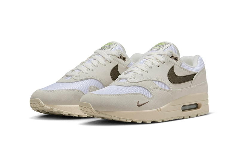 Nike Air Max 1 Ironstone Tinker Hatfield white mesh suede brown neon green release info date price november 24 DZ4494 100 160 USD