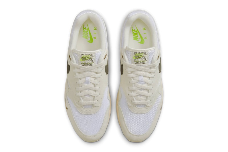 Nike Air Max 1 Ironstone Tinker Hatfield white mesh suede brown neon green release info date price november 24 DZ4494 100 160 USD