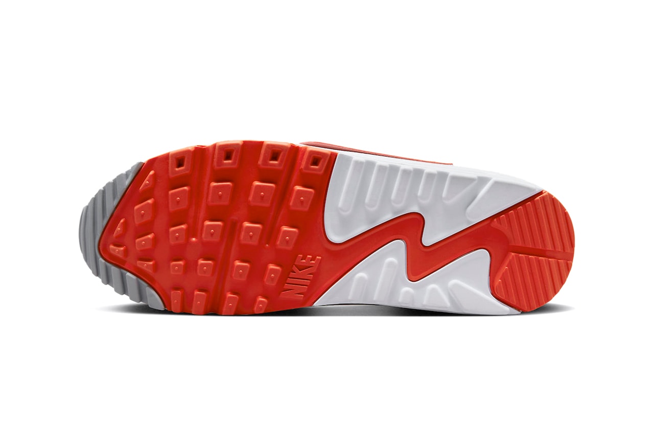 Nike Air Max 90 Futura Sneaker Footwear Trainer Swoosh Shoe Red White Pull Tab Grey 