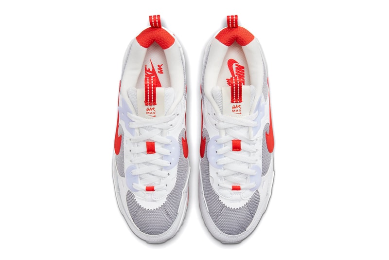 Nike Air Max 90 Futura Sneaker Footwear Trainer Swoosh Shoe Red White Pull Tab Grey 
