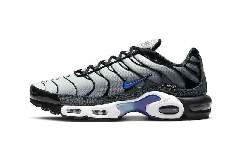 Nike Brings Back "Kiss My Airs" in the Air Max Plus FD9755-001 silver safari print tongues tn branding swoosh shoes technical