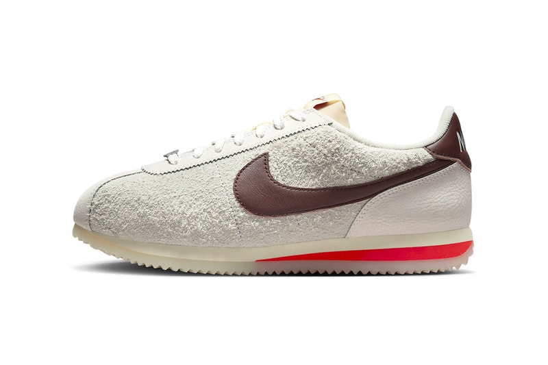 Nike Cortez Surfaces in "Light Orewood Brown" release info FD2013-100 swoosh sneakers suede tumbled smooth leather mesh materials
