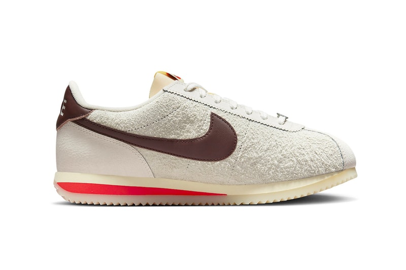 Nike Cortez Surfaces in "Light Orewood Brown" release info FD2013-100 swoosh sneakers suede tumbled smooth leather mesh materials