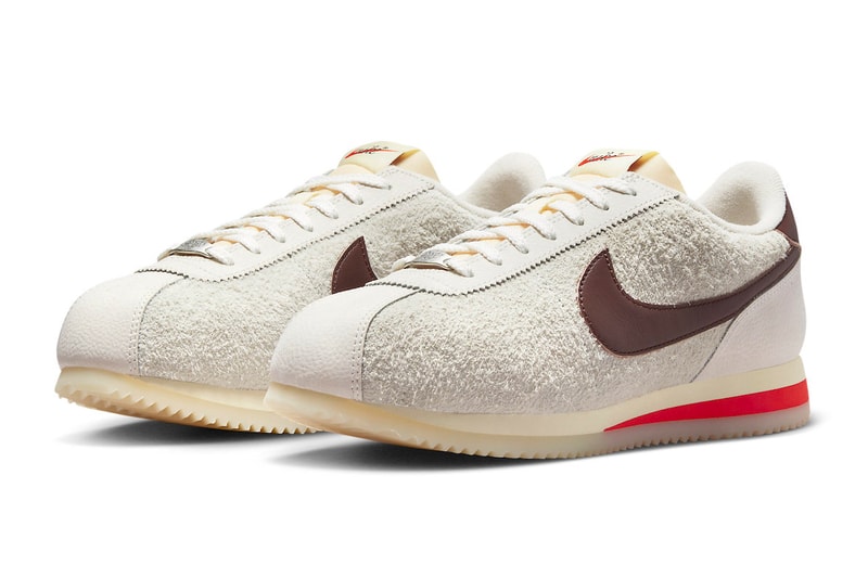 Nike Cortez Surfaces in "Light Orewood Brown" release info FD2013-100 swoosh sneakers suede tumbled smooth leather mesh materials