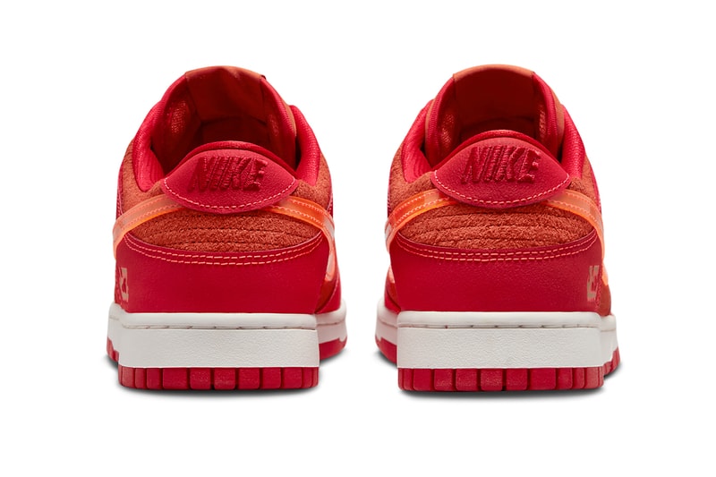 On-Feet Look at Nike Dunk Low "ATL" FD0724-657 university red bright crimson cau clark atlanta university low tops swoosh red 