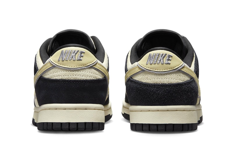 Nike Dunk Low Receives a Black and Cream Suede Makeover swoosh shoe low top DV3054-001
