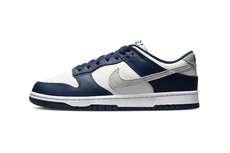 Official Look at the Nike Dunk Low "Midnight Navy" FD9749-400 navy light smoke grey-summit white low tops swoosh