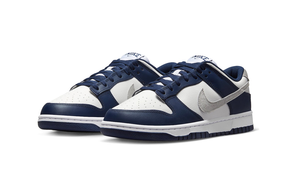 Official Look at the Nike Dunk Low "Midnight Navy" FD9749-400 navy light smoke grey-summit white low tops swoosh