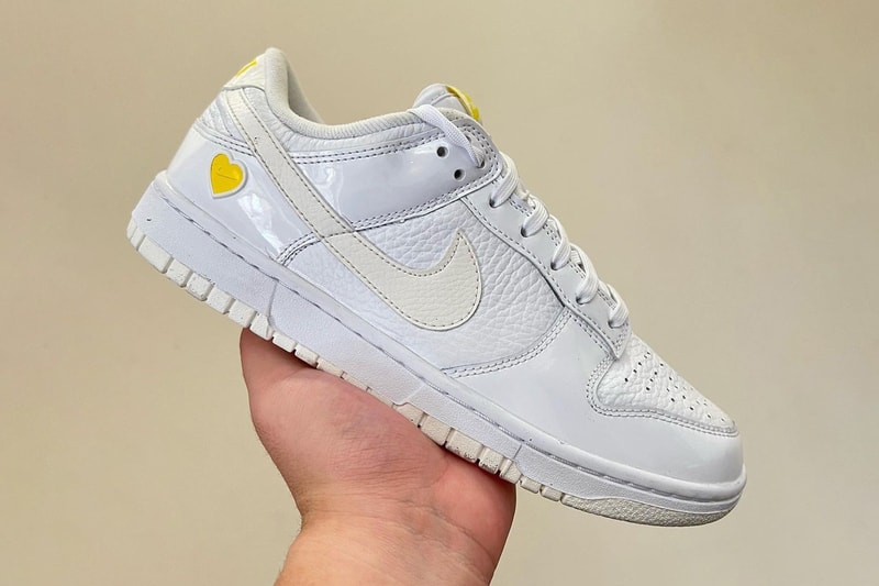 nike dunk low yellow heart white leather valentines day release info date price spring 2023