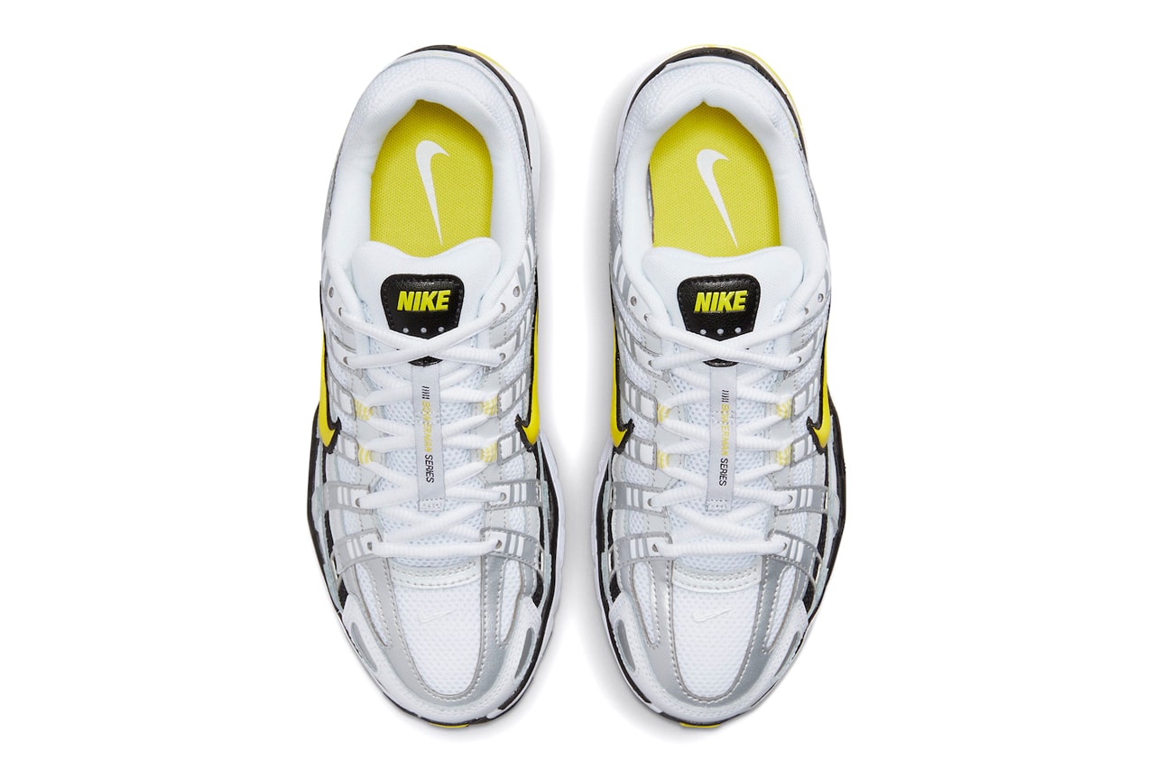 Nike P-6000 White Yellow Sneakers Footwear Swoosh Nike Pegasus Silver Rubber Outsole Futro Wolf Grey Electric Green