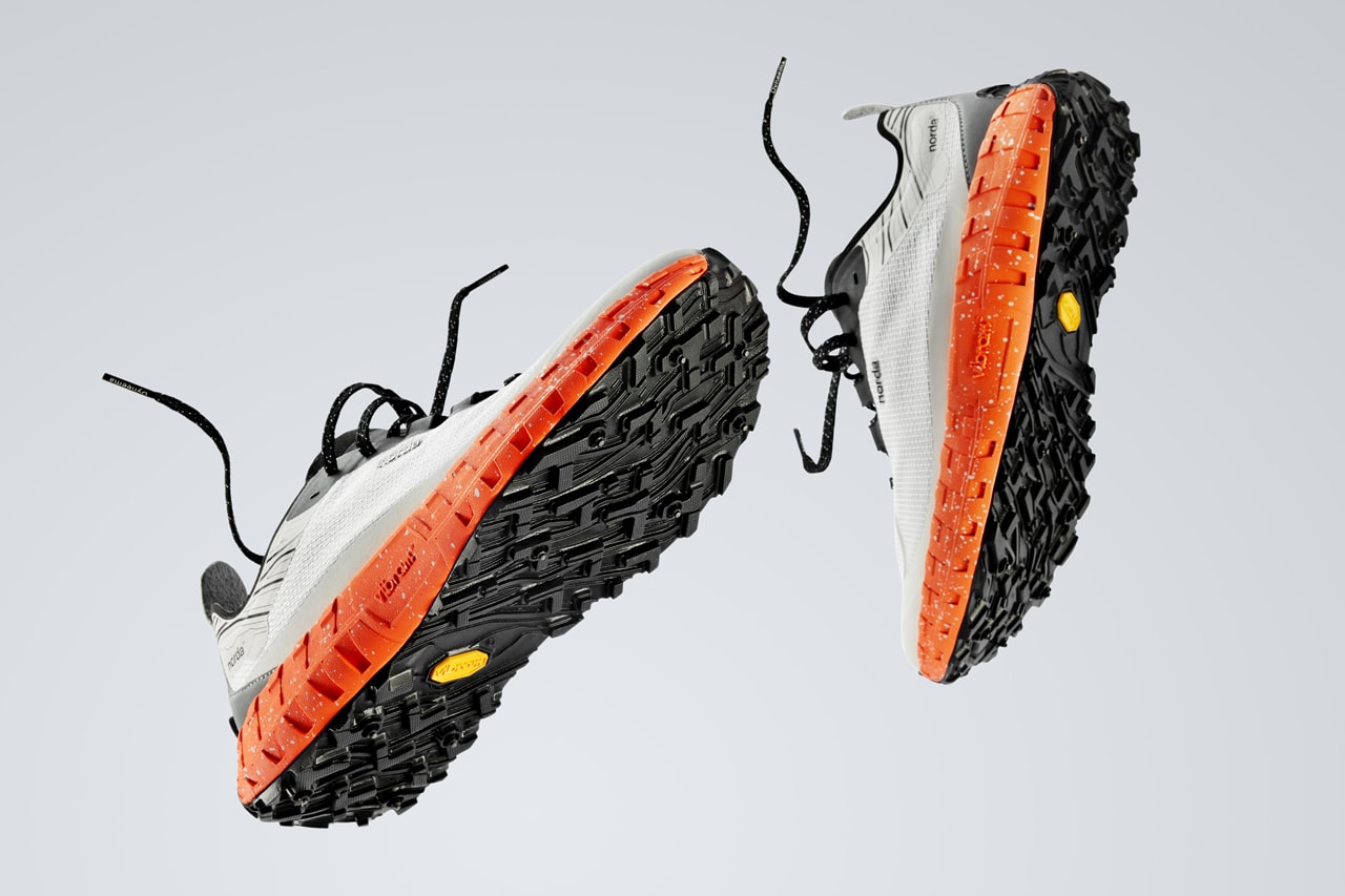 norda 001 running shoe stealth black grey orange dyneema vibram graphine carbide spikes trail official release date info photos price store list buying guide