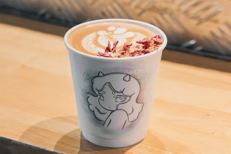 Okokume for Hypebeans Collaboration Brings the Aura of Cosmic Girl to Tong Chong Street Market hypebeast jps gallery tscs market hk hong kong quarry bay spanis based artist anime japanese coffee cafe lumious 